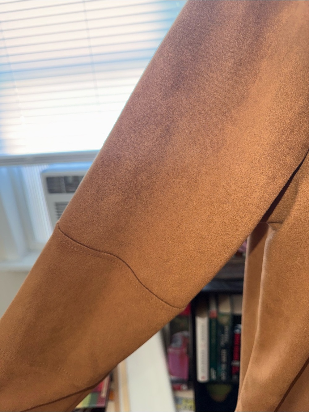 Classic Women's Brown Faux-Suede Moto Jacket - Picture 4 of 5